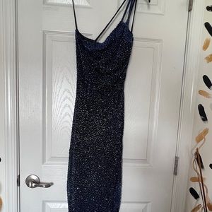 Beaded Formal One Shoulder Gown